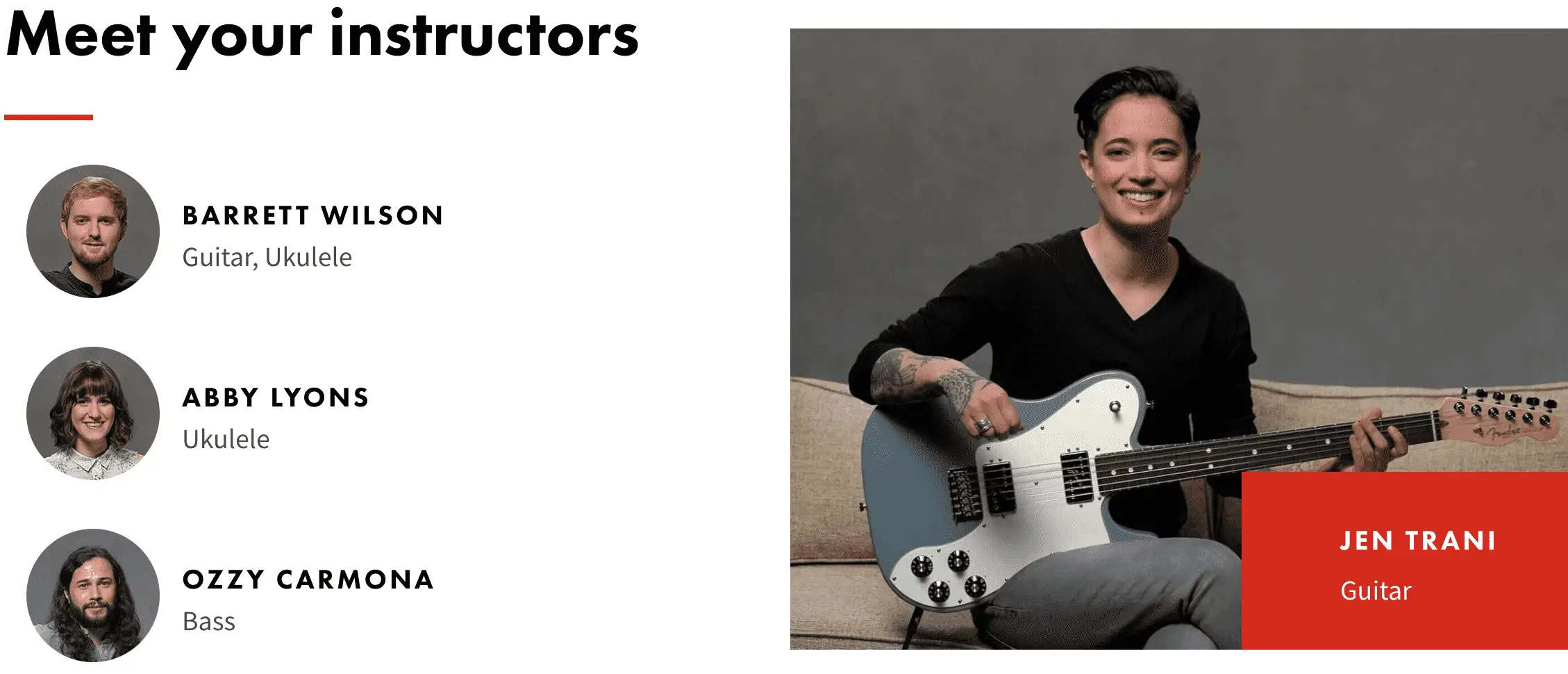Fender Play Instructors
