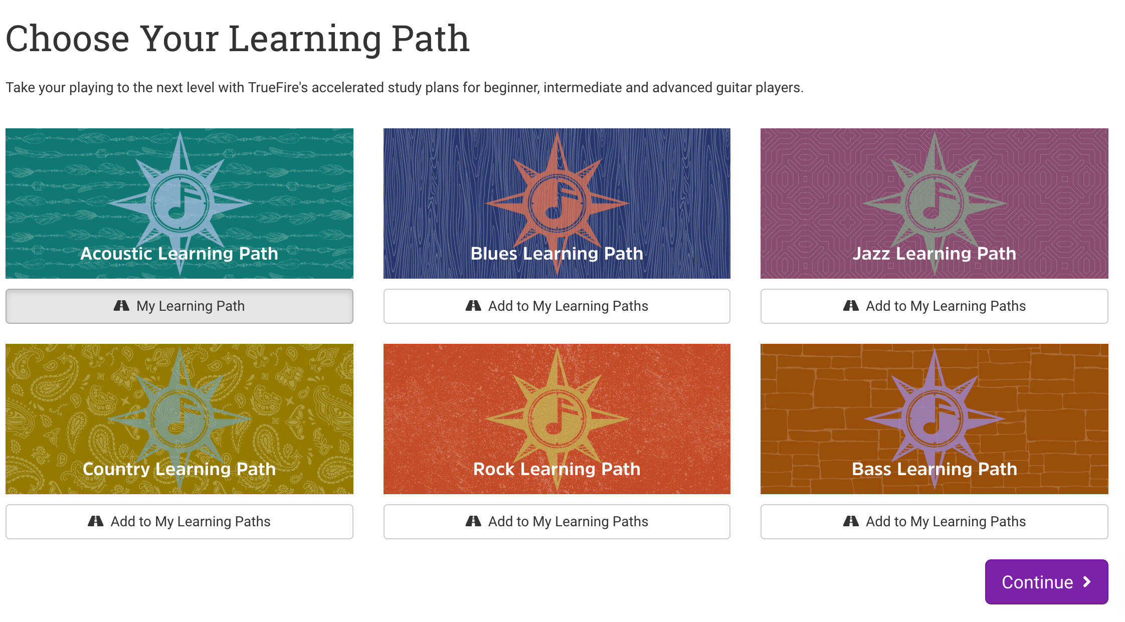 Truefire learning path