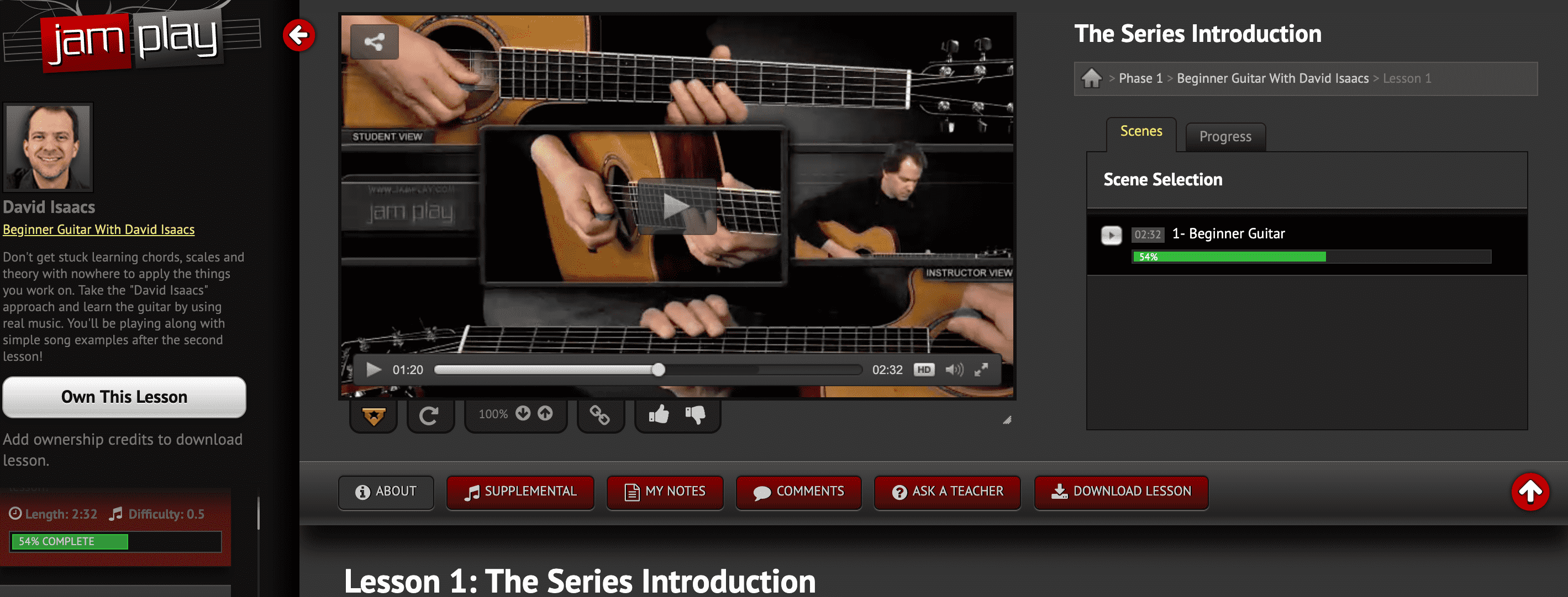 Jamplay beginner lessons David Isaacs