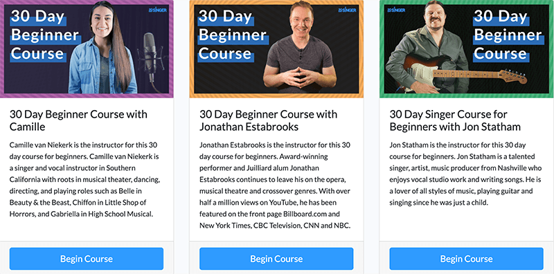 30DaySinger Beginner Courses