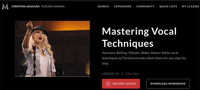 Masterclass: Christina Aguilera Teaches Singing