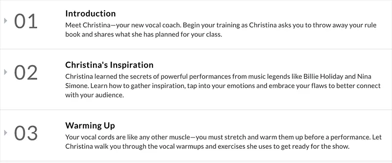 Masterclass Lesson Format