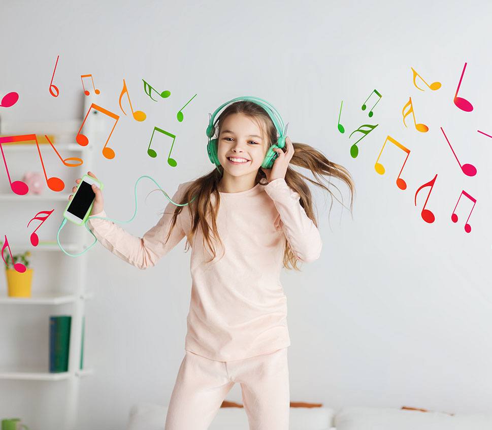 Raising Music Loving Children Girl listening to music