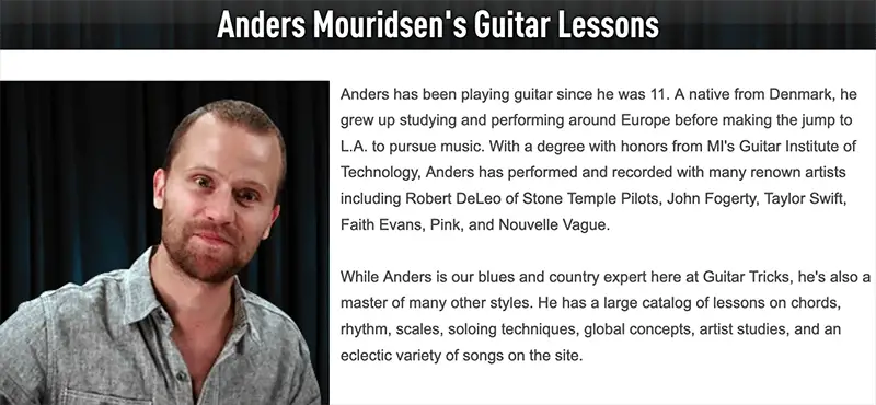Anders Mouridsen Guitartricks Teacher