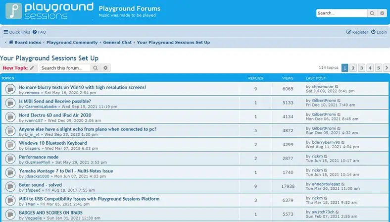 Playground Sessions forum