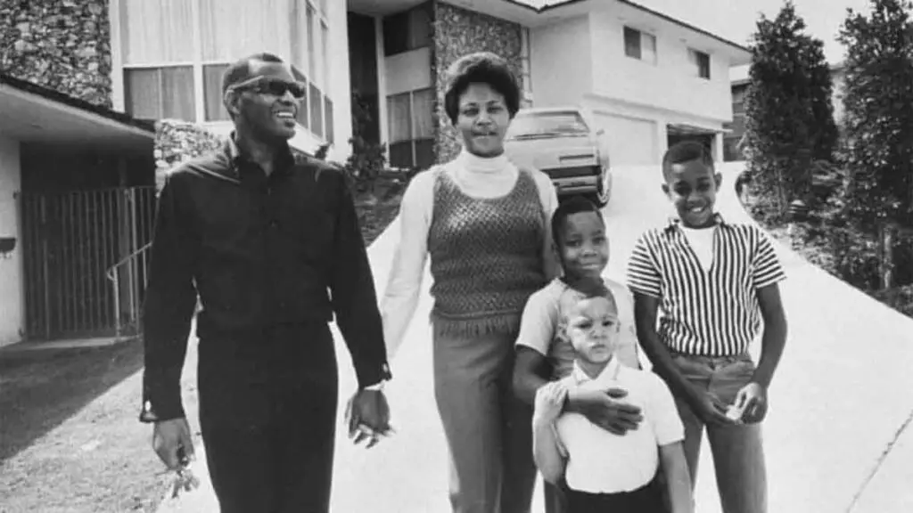 Ray Charles with wife and kids