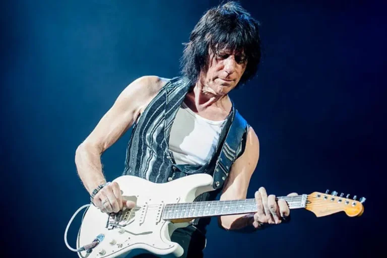 Jeff Beck performing on stage