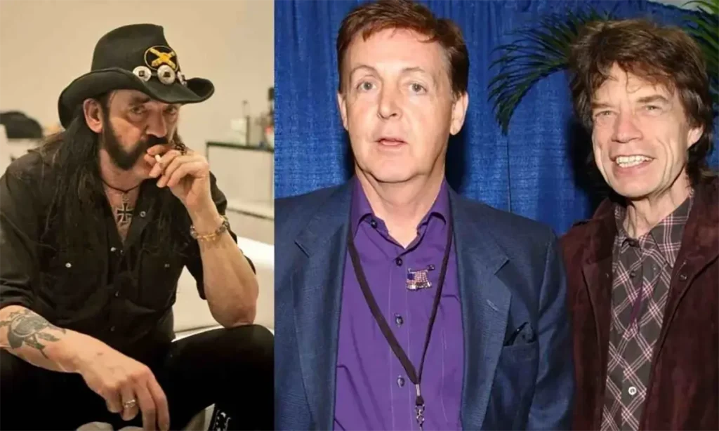 Lemmy Kilmister, Paul McCartney and Mick Jagger