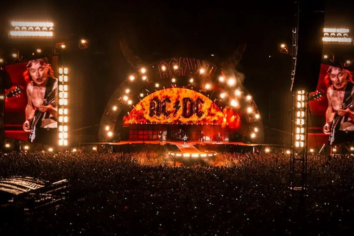 ACDC Stadium with fireworks