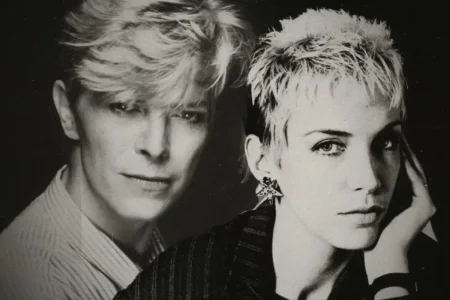 Annie Lennox and David Bowie portrait.