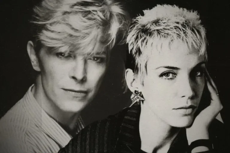 Annie Lennox and David Bowie portrait.