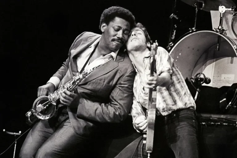 Scooter & the Big Man: How Springsteen and Clemons Turned Rock Into Soul Clarence Clemons and Bruce Springsteen lean back-to-back onstage.