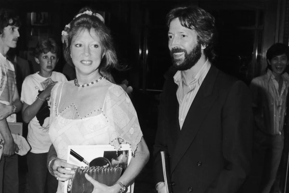 Eric Clapton and Pattie Boyd arriving at a public event.