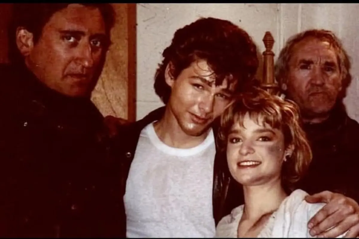 Morten Harket and Bunty  Bailey together, slightly battered and sweaty, consistent with a dramatic narrative rather than a glam shoot.