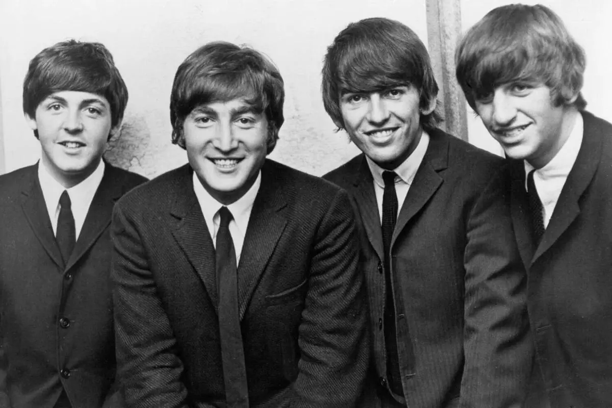 The Beatles portrait of Paul McCartney, John Lennon, George Harrison, and Ringo Starr.