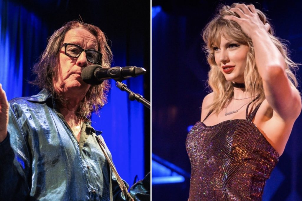Todd Rundgren Says Taylor Swift ‘Ruined Music’ and Takes a Swipe at Paul McCartney Split image: Todd Rundgren singing at a microphone on the left, Taylor Swift on stage in a sequined outfit on the right